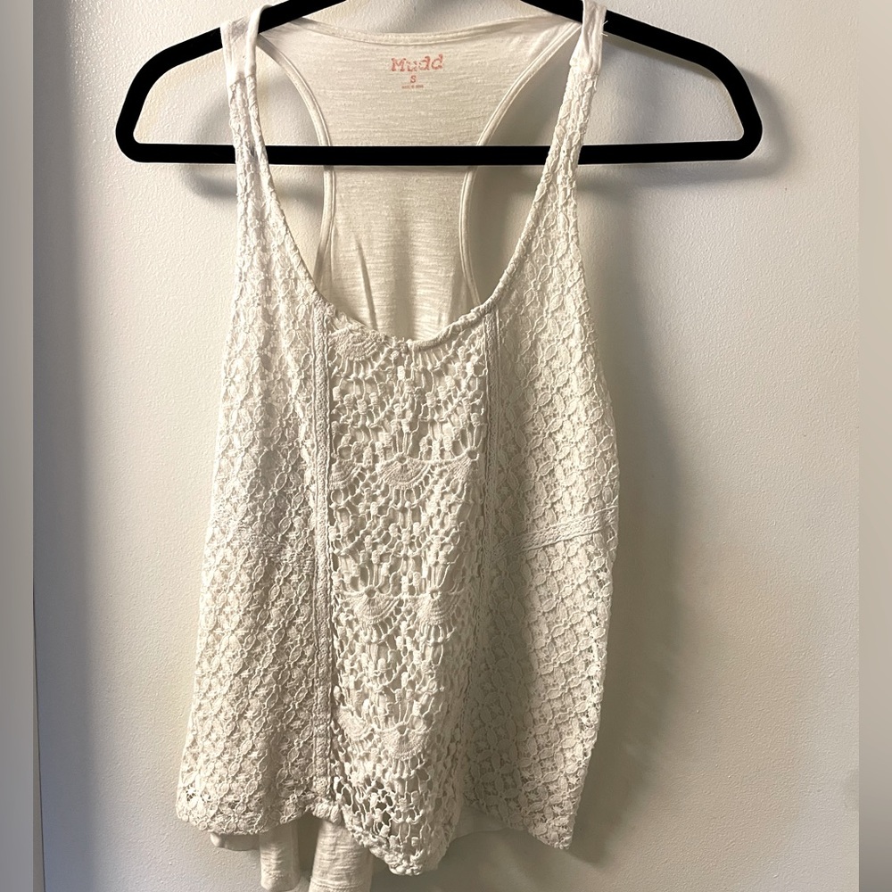 Mudd White Lace Tank